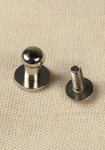 Button Rivet 5x, 9,5 x 6,2mm, M3, Brass/Nickel