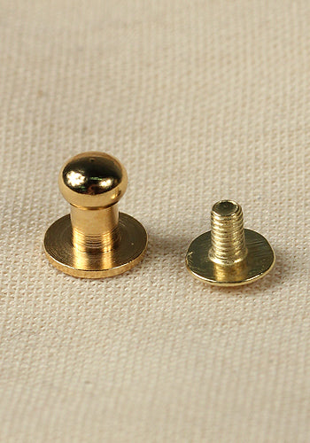 Button Rivet 5x, 9,5 x 6,2mm, M3, Brass/Gold