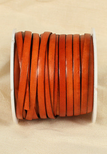 Bossed Braided Strap Full-Grain Leather 25m Orange