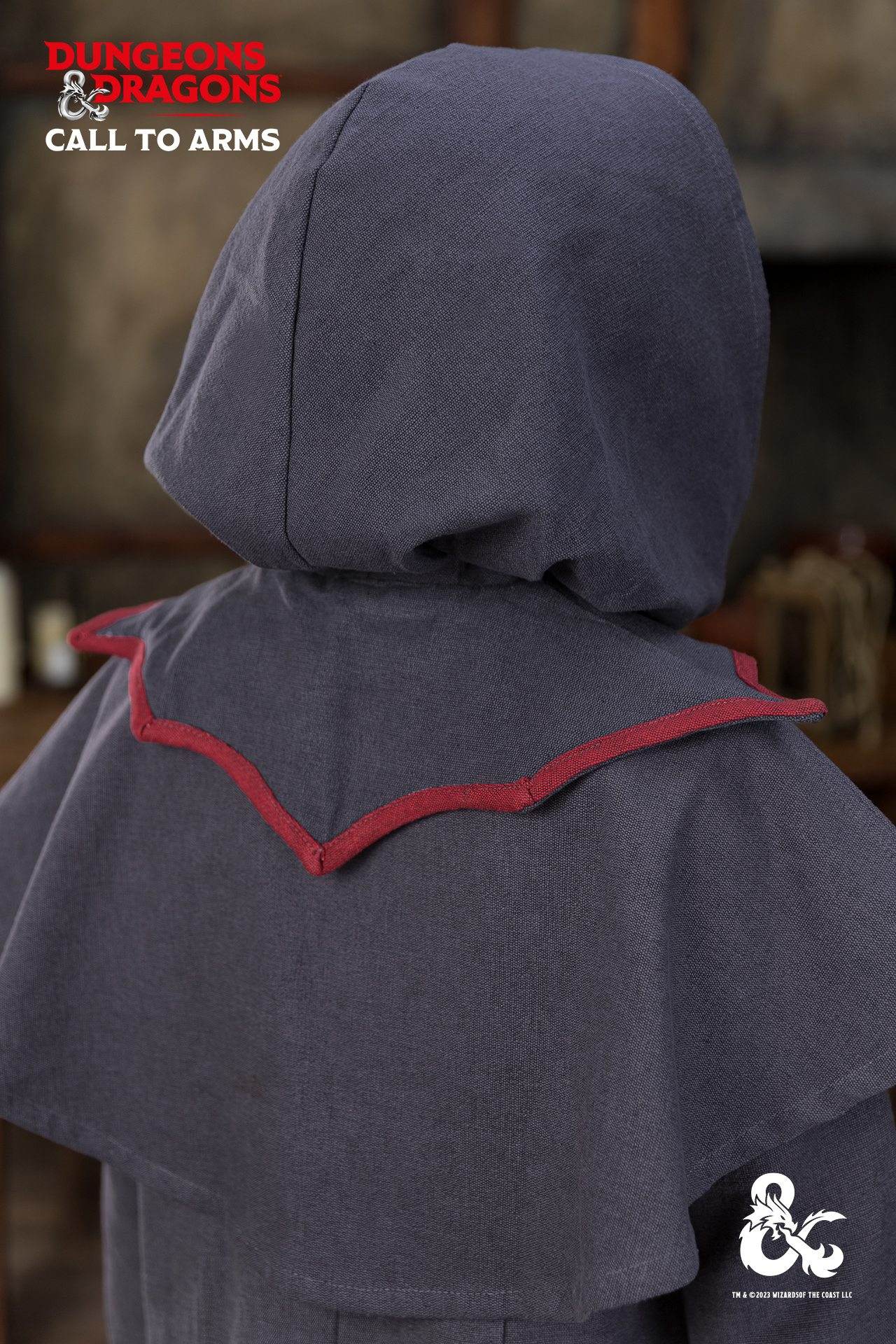 Dungeons & Dragons Warlock Hood Grey/Red