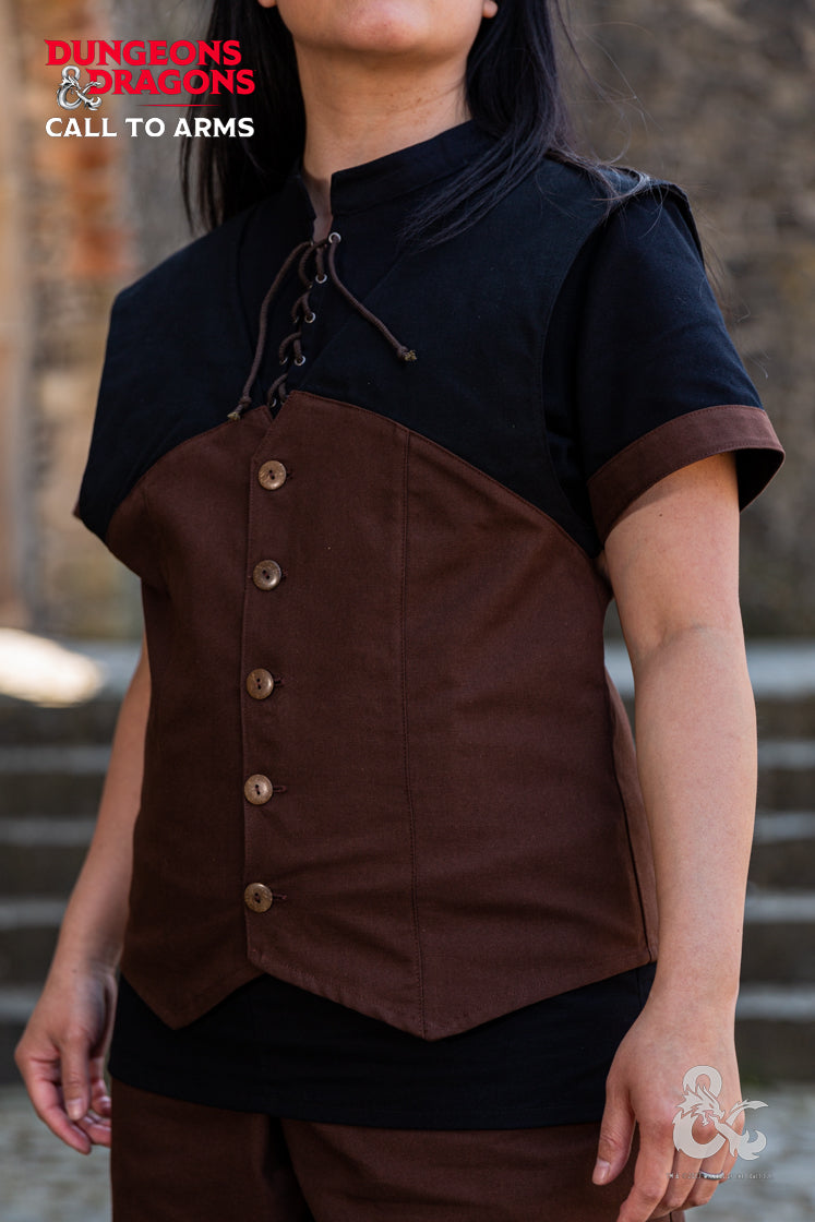 Dungeons & Dragons Rogue Hooded Vest Brown