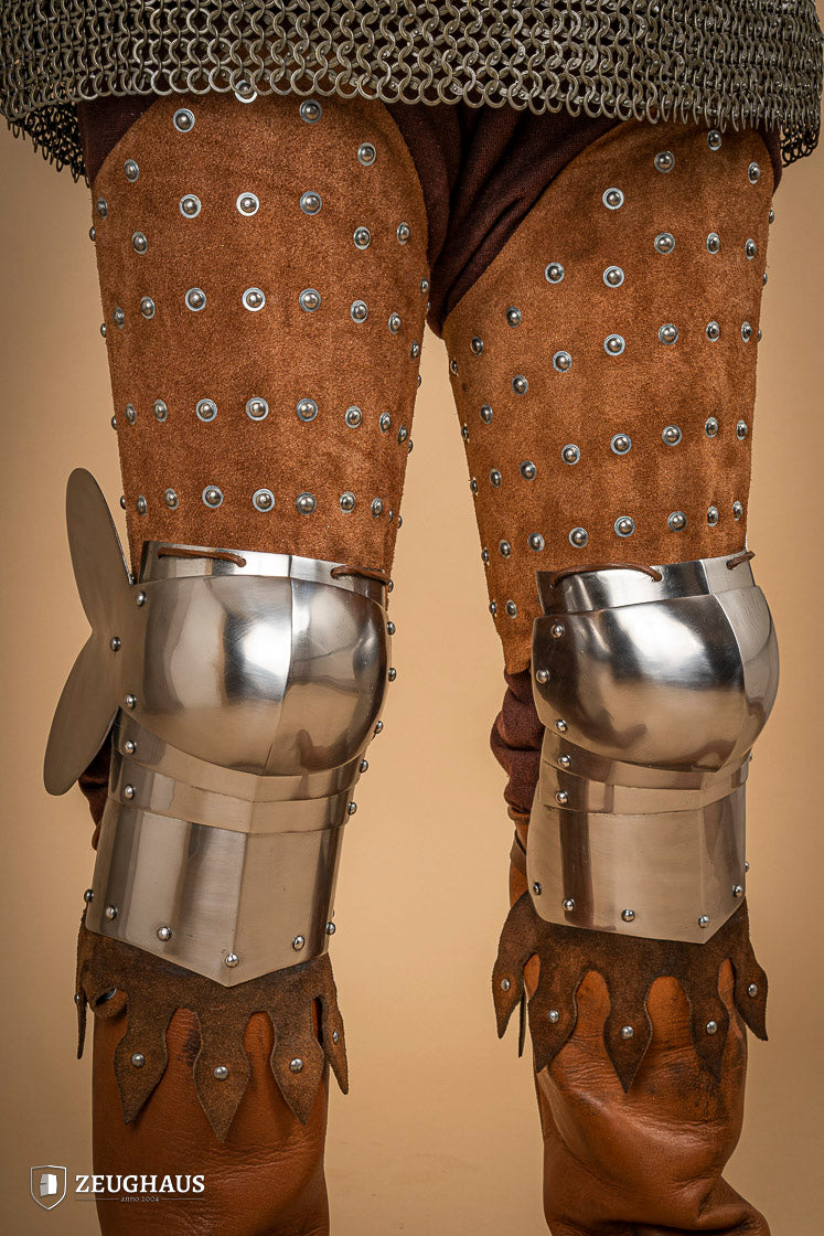 Splinted Leg Armour Suede Leather Brown