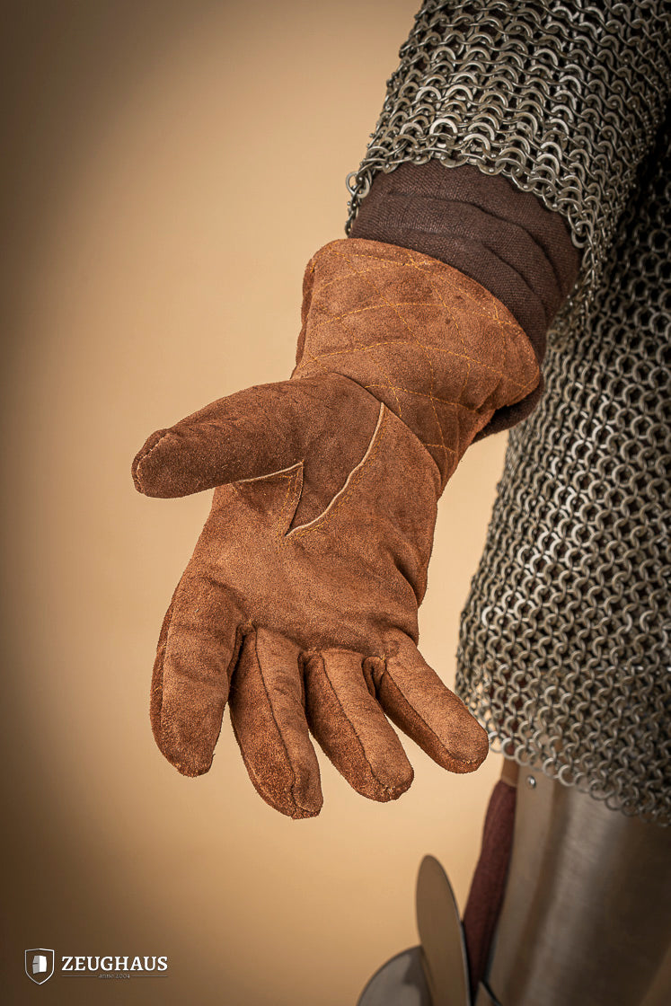 Suede Gloves for Gauntlets Brown