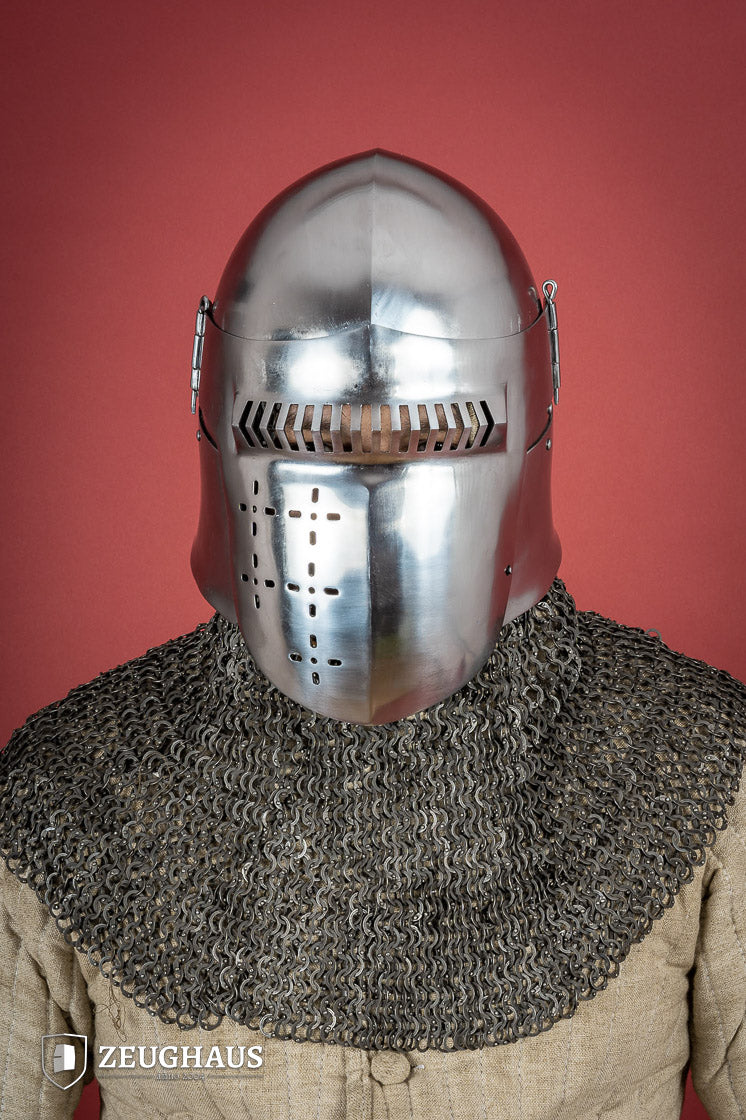 Bascinet Helmet 14th Cent. 2mm Polished