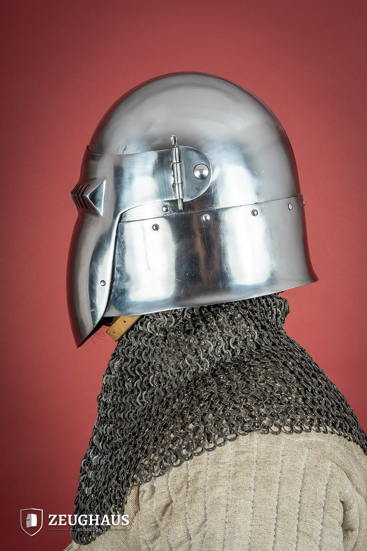 Bascinet Helmet 14th Cent. 2mm Polished