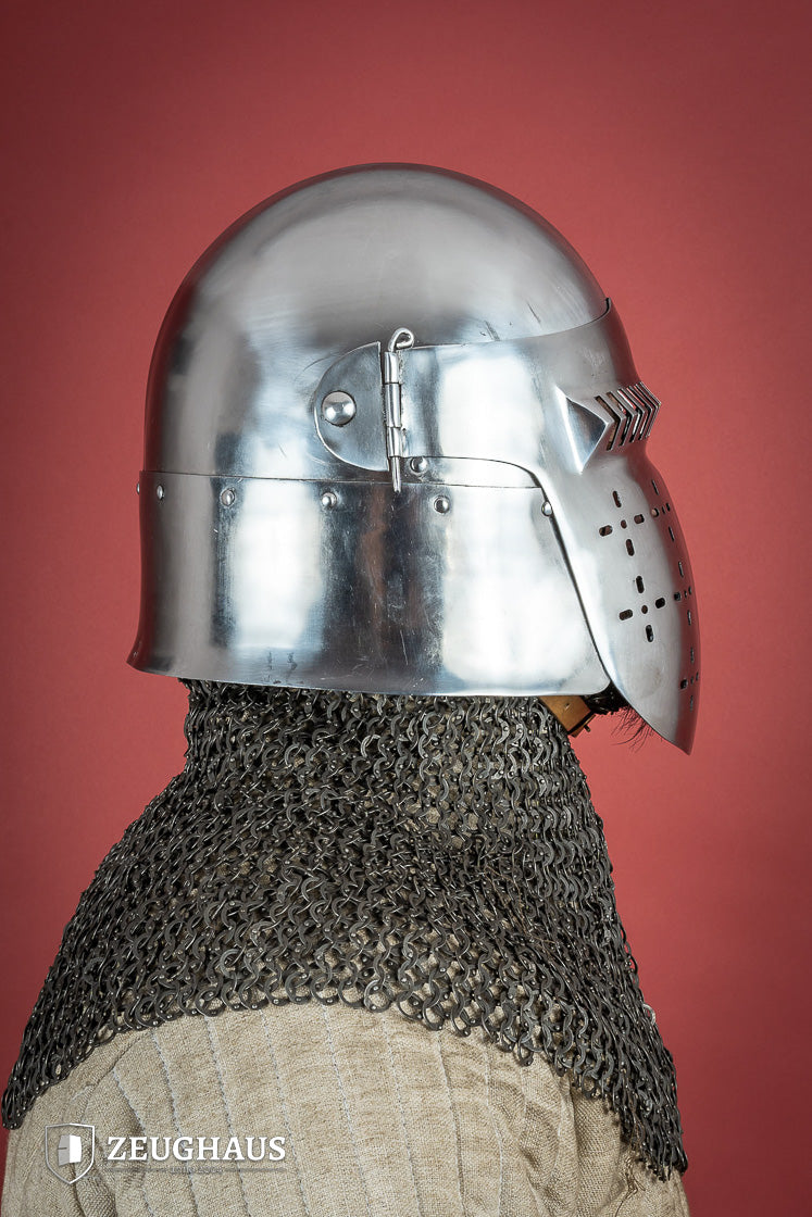 Bascinet Helmet 14th Cent. 2mm Polished