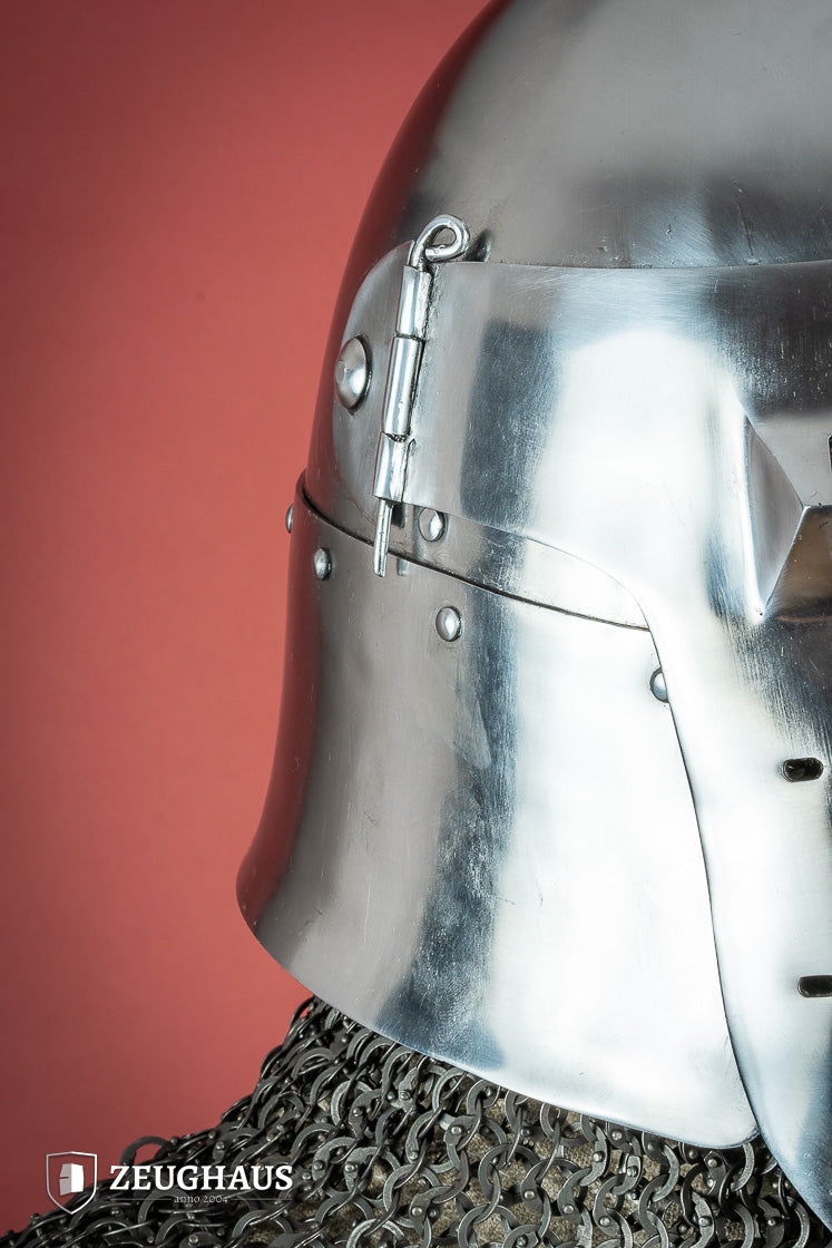 Bascinet Helmet 14th Cent. 2mm Polished