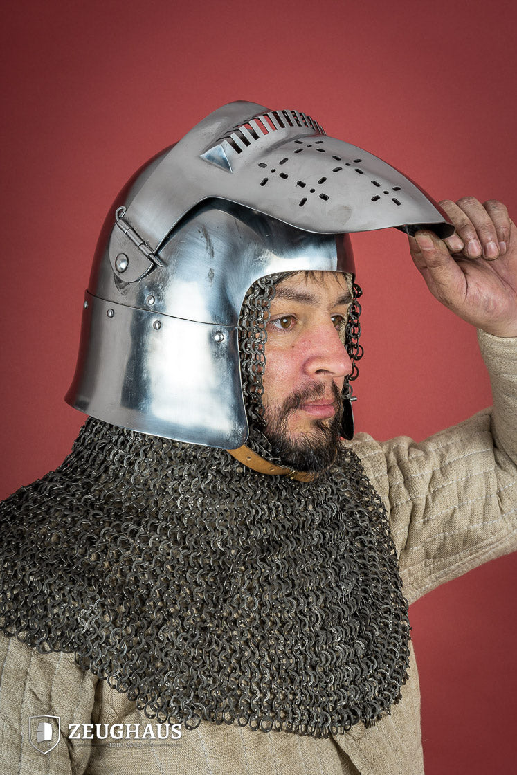 Bascinet Helmet 14th Cent. 2mm Polished