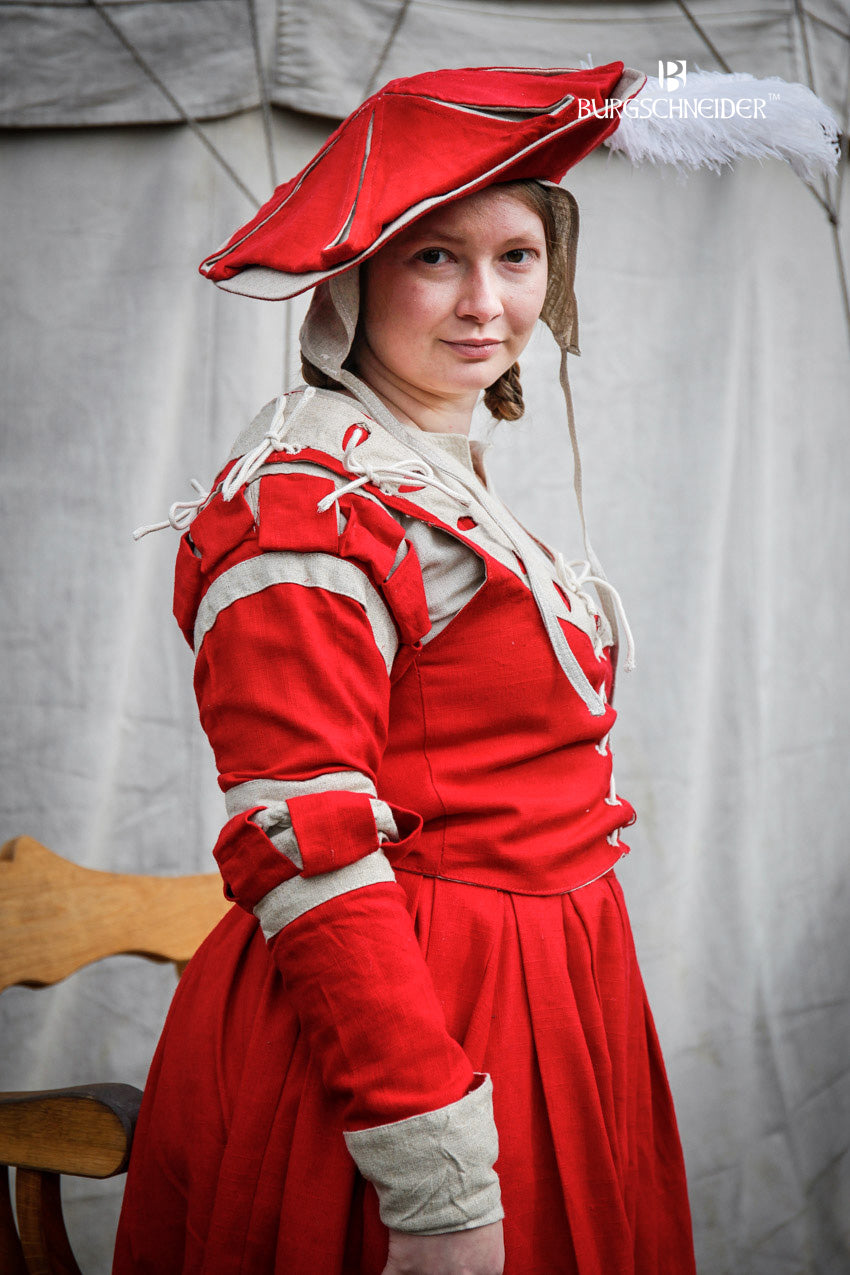 Landsknecht Sleeves Stripes Flora Red/Natural