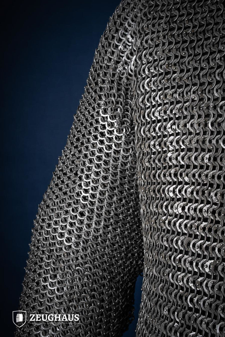 Chainmail Hauberk Flatring Riveted 9mm Steel Oiled