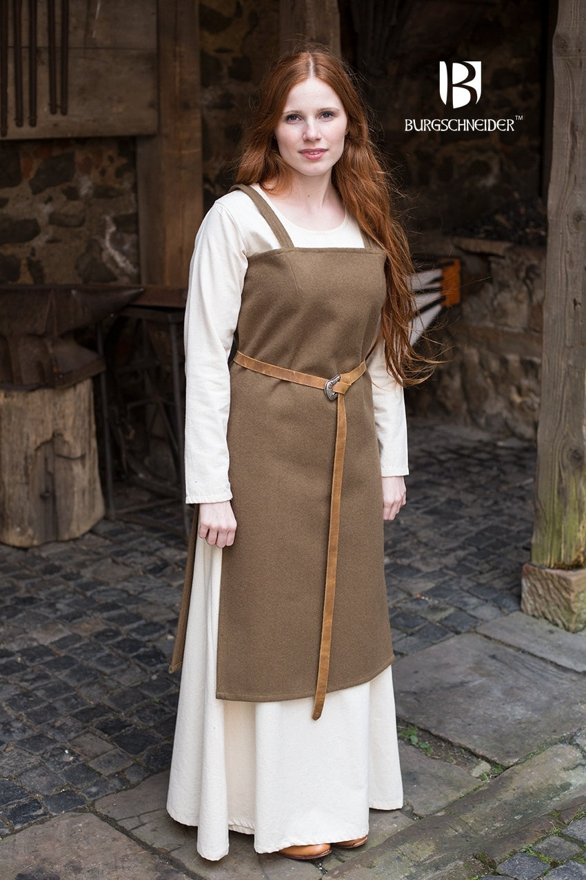 green viking dress Green Linen Viking Age Dress Lykos Leather
