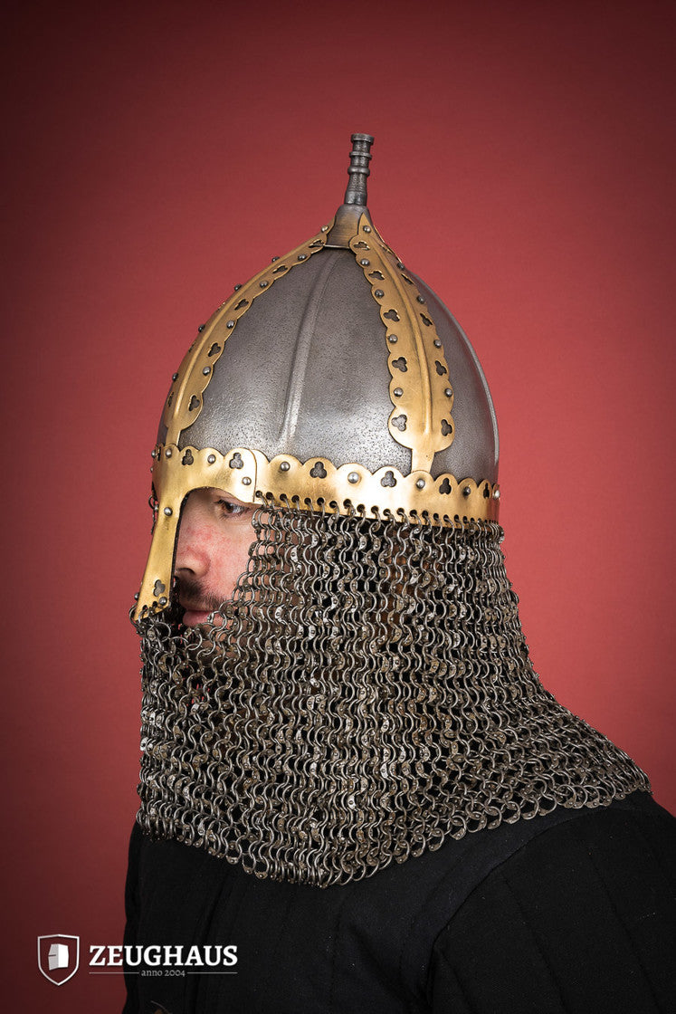 Rus Helmet with riveted aventail 1,6 mm Antique B-Stock